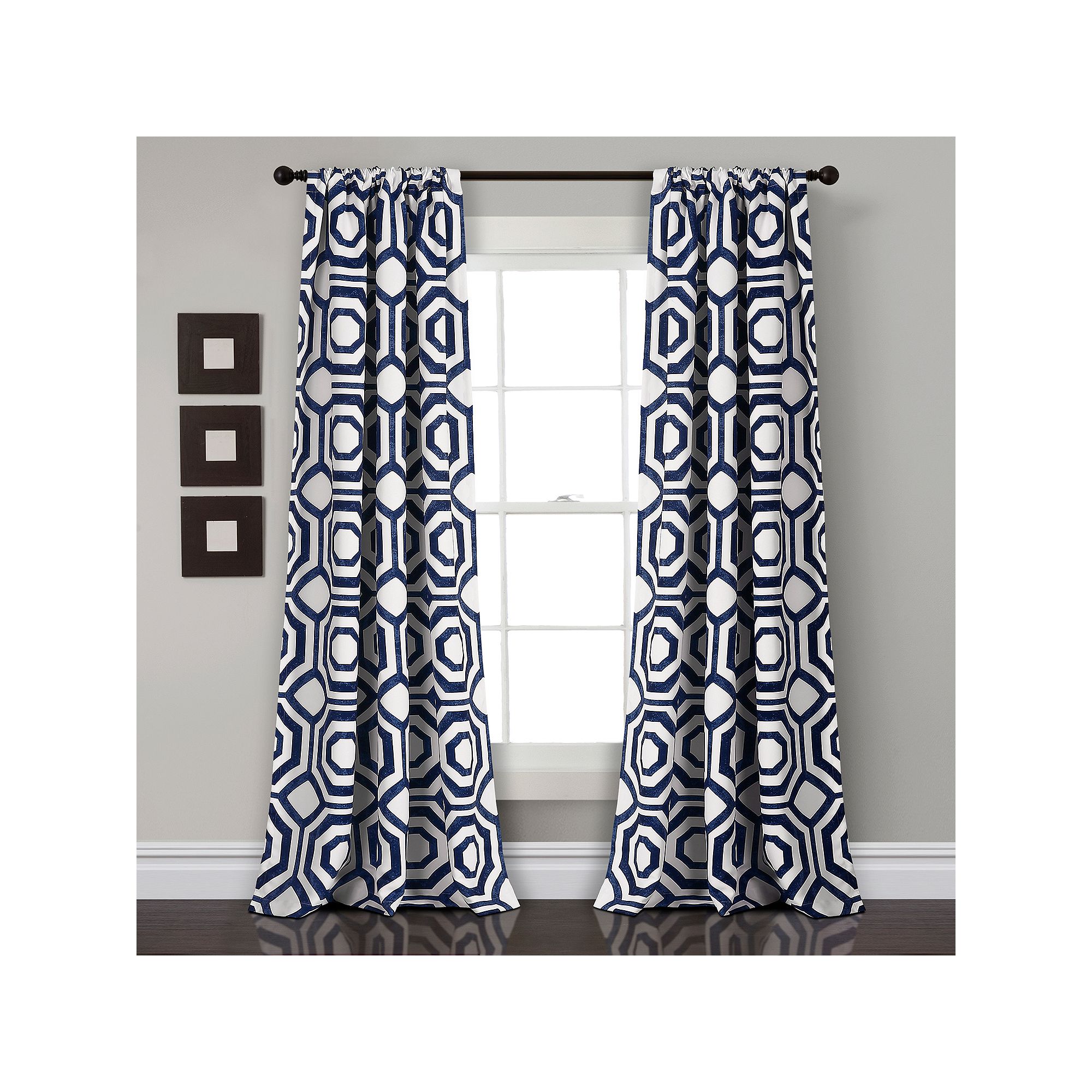 Lush Decor 2-pack Octagon Blocks Room Darkening Window Curtains - 52 x 8