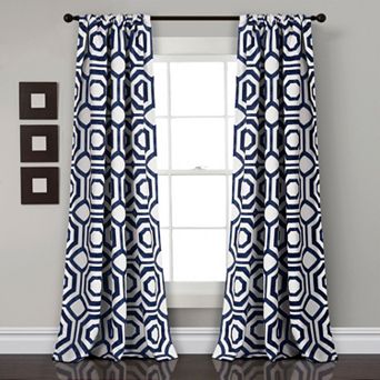 Lush Decor 2-pack Octagon Blocks Room Darkening Window Curtains - 52" x 84"