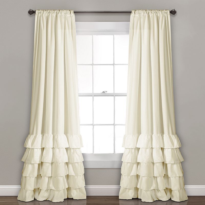 Allison Ruffle Window Curtain Panels Set, 84" x 40"