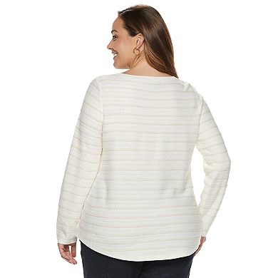 Plus Size Croft & Barrow® Curved Hem Sweater