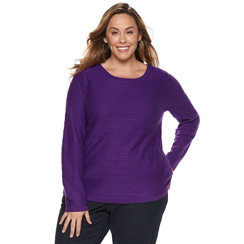 Plus Size Croft & Barrow® Curved Hem Sweater