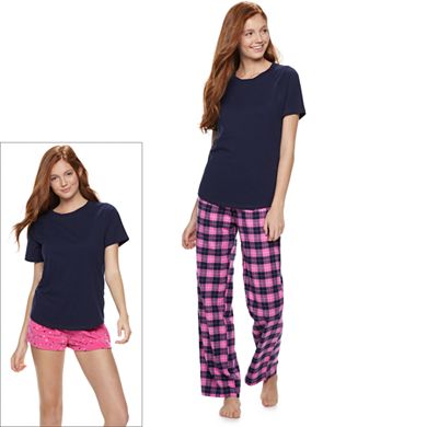 Juniors' SO® 3-piece Sleep Tee, Sleep Shorts & Pants Pajama Set