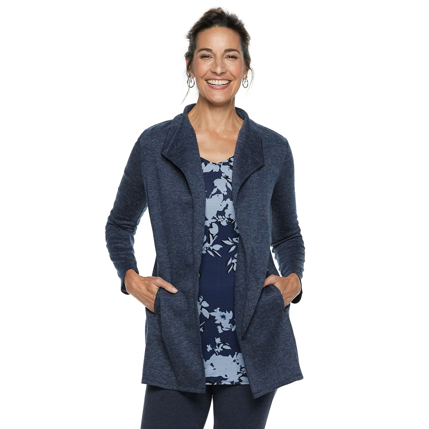 Haut Femme Dana Buchman Taille M Occasion - Manches 3/4, Coupe Régulière, Multicolore, Style Casual/Bureau