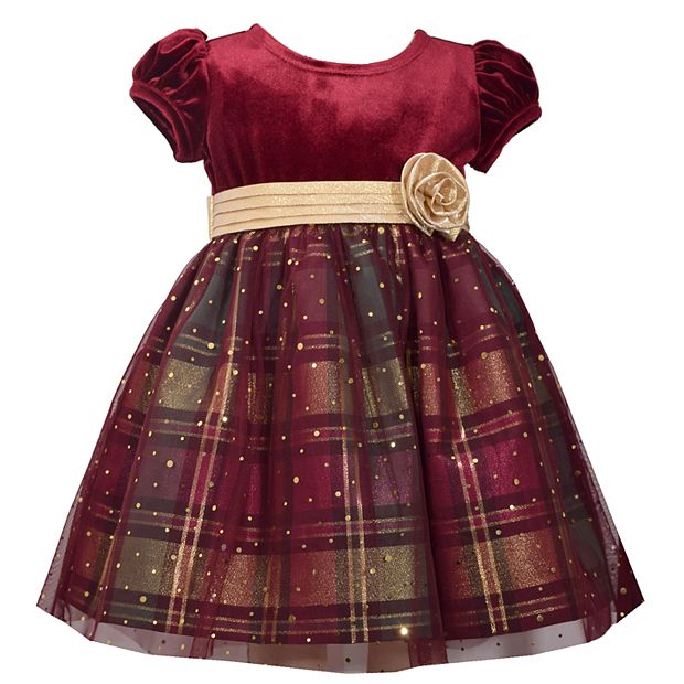 Baby Girl Bonnie Jean Velvet Plaid Dress