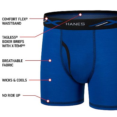 Boys 6-20 Hanes Ultimate® 5-Pack X-Temp® Cooling Boxer Briefs