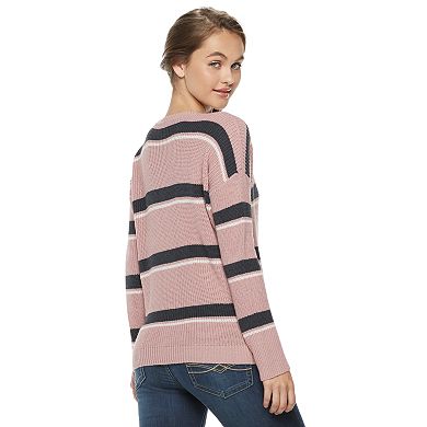 Juniors' Pink Republic Tie-Front Sweater