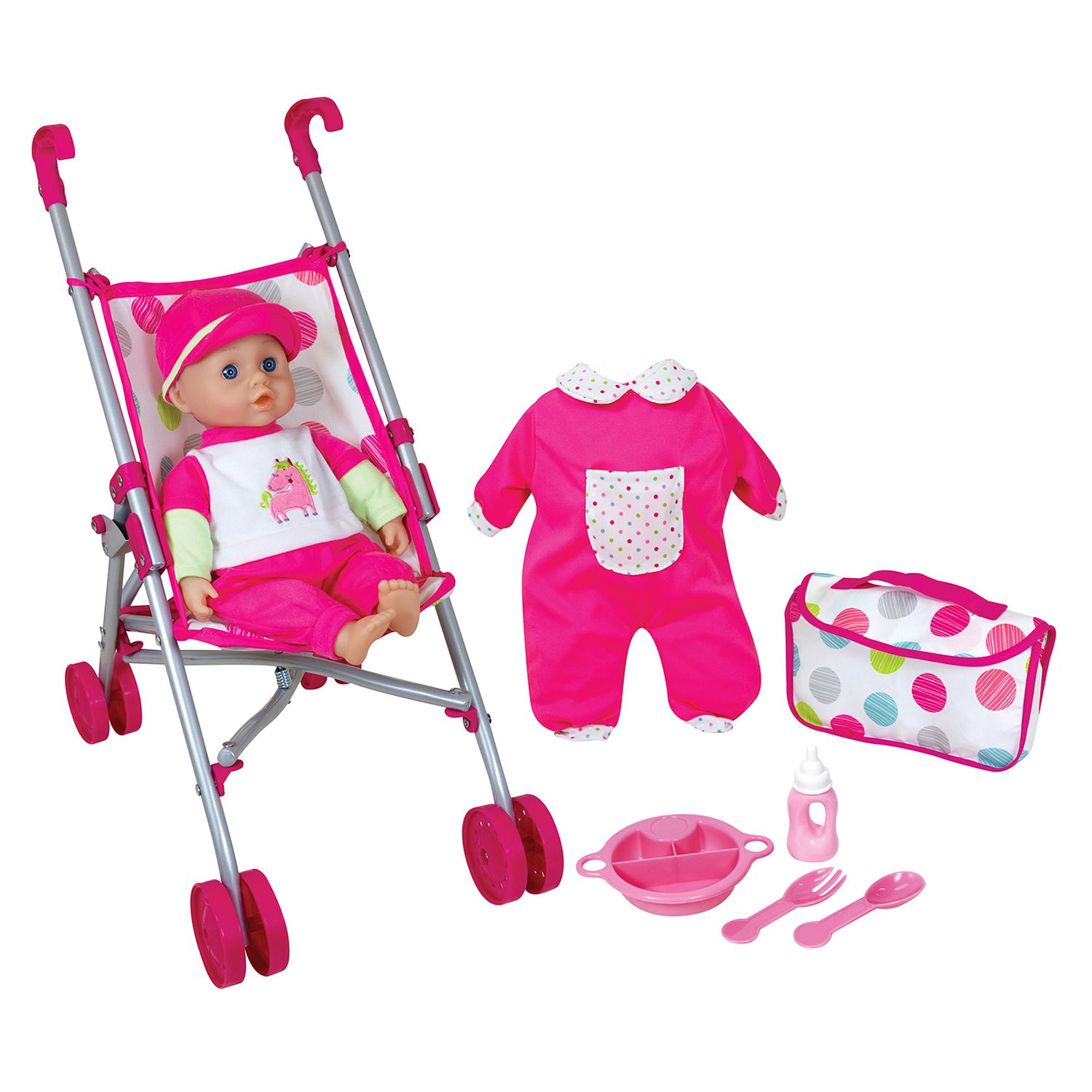 Doll and hotsell stroller set