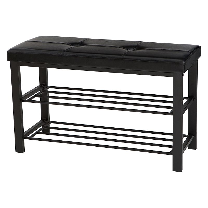 Simplify Bench Shoe Storage Rack, Black