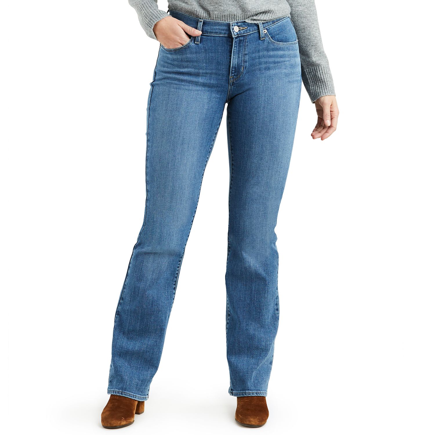 Curvy Mid-Rise Bootcut Jeans