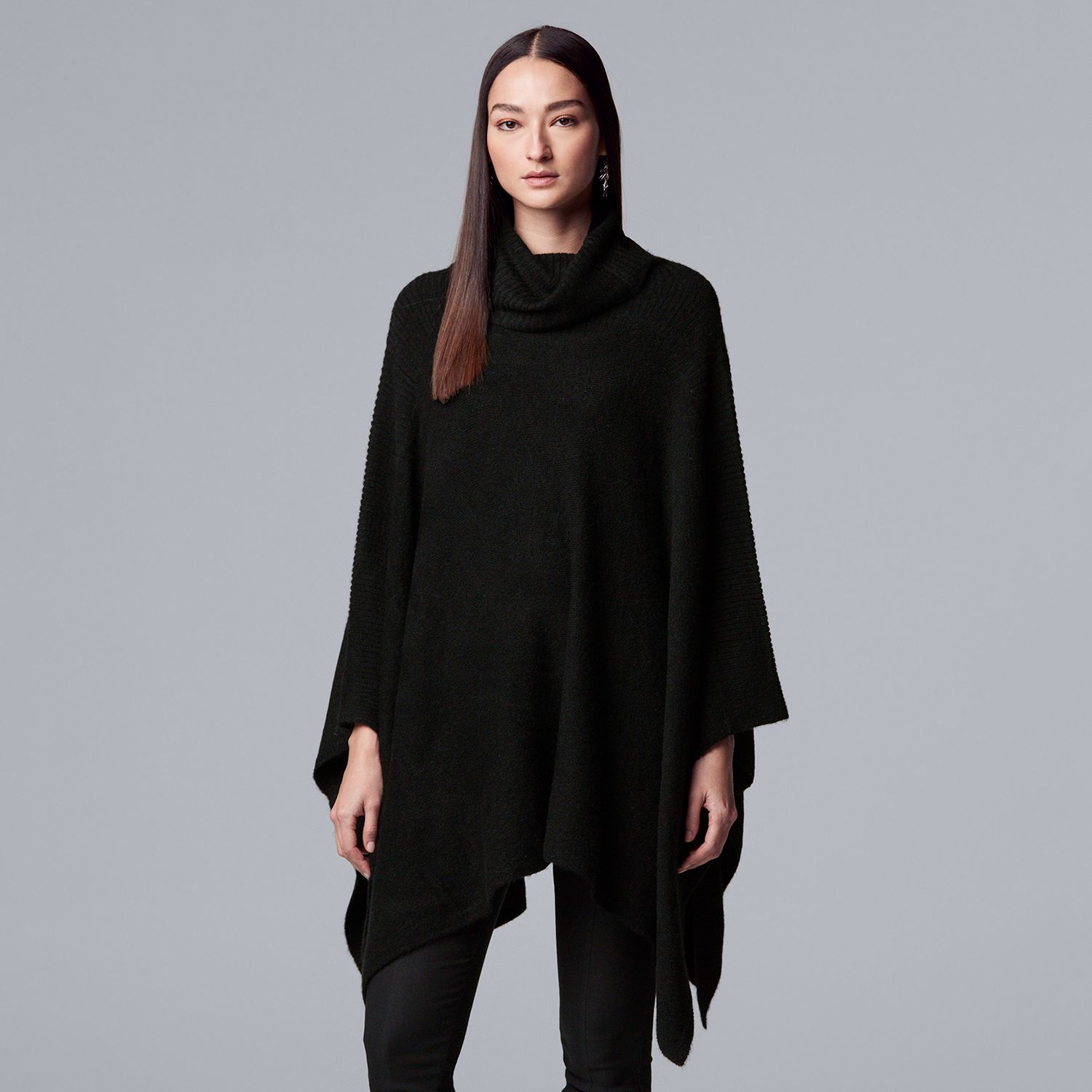 black poncho sweater