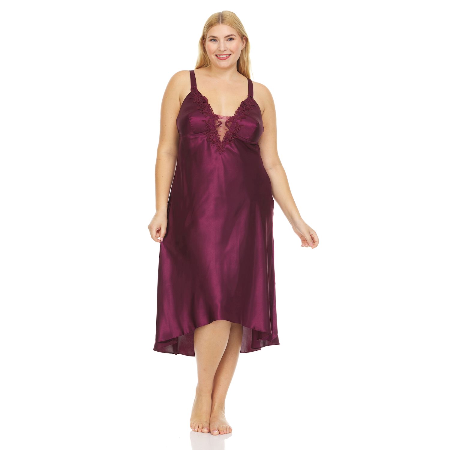 plus size satin nightwear