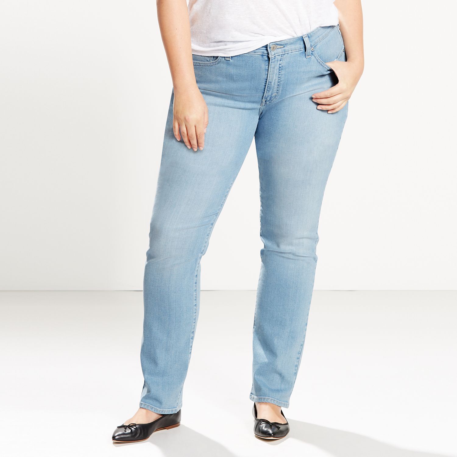 plus size levi's classic fit straight leg jeans