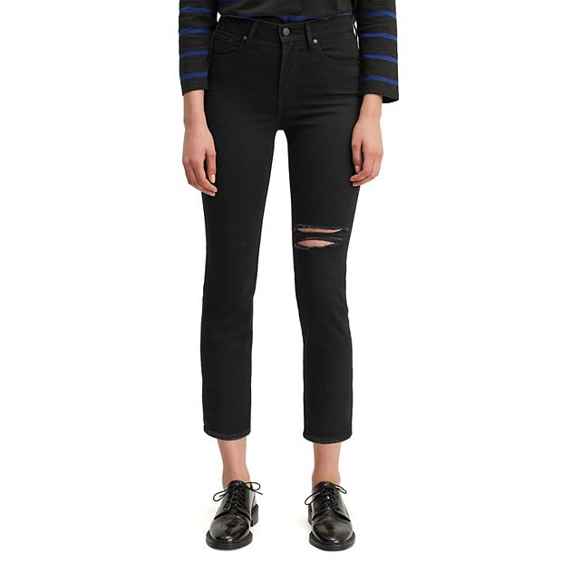 Levi's 724 High Rise Straight Crop in Black Pixel – Style Trend Clothiers