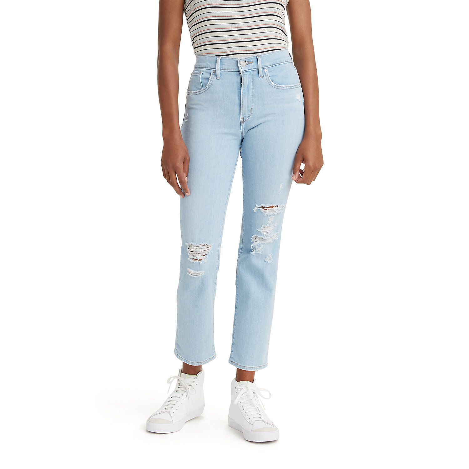 levi's 724 high rise straight crop jeans