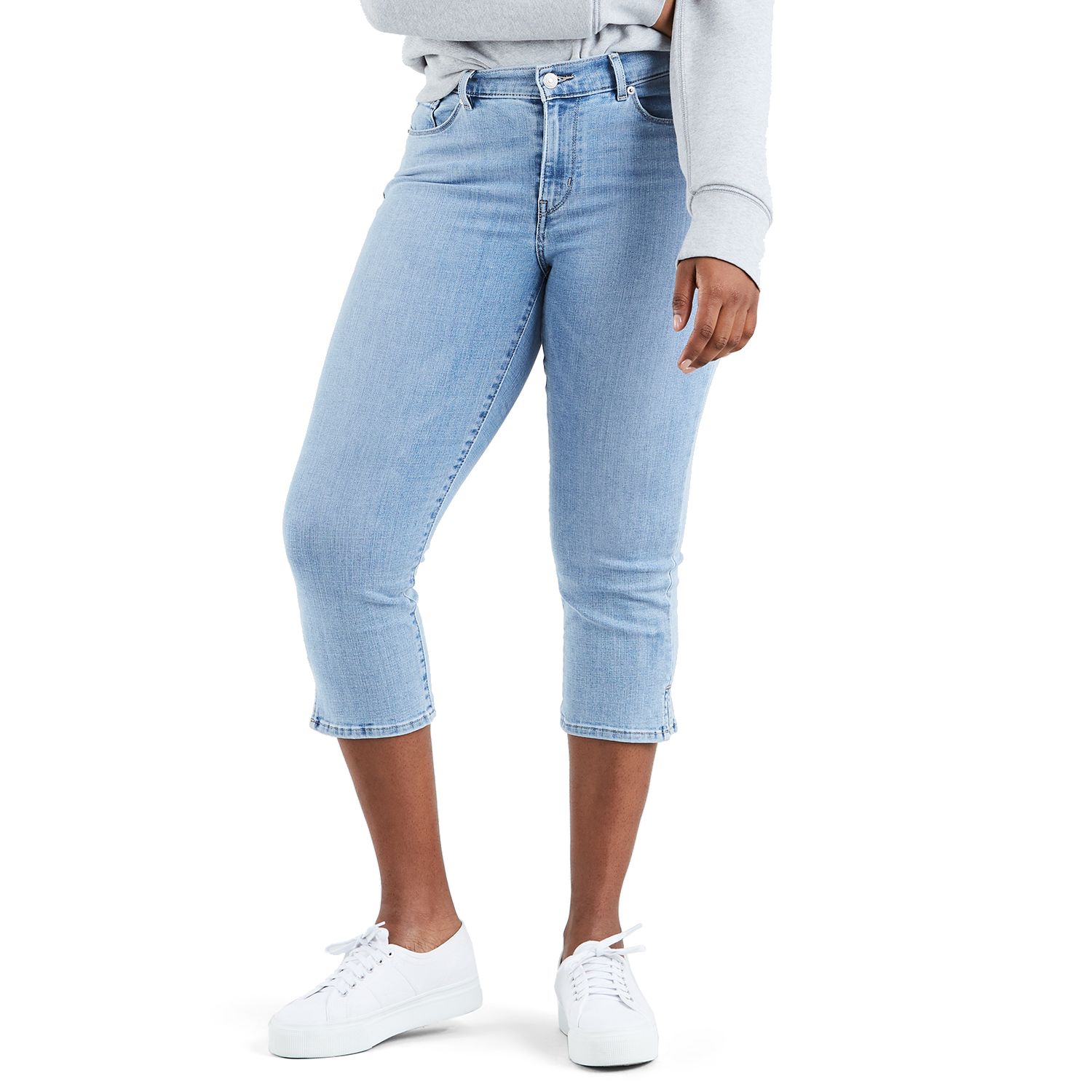 capri jeans with holes