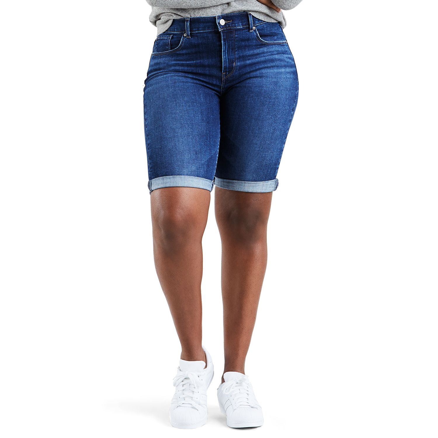 white levi bermuda shorts