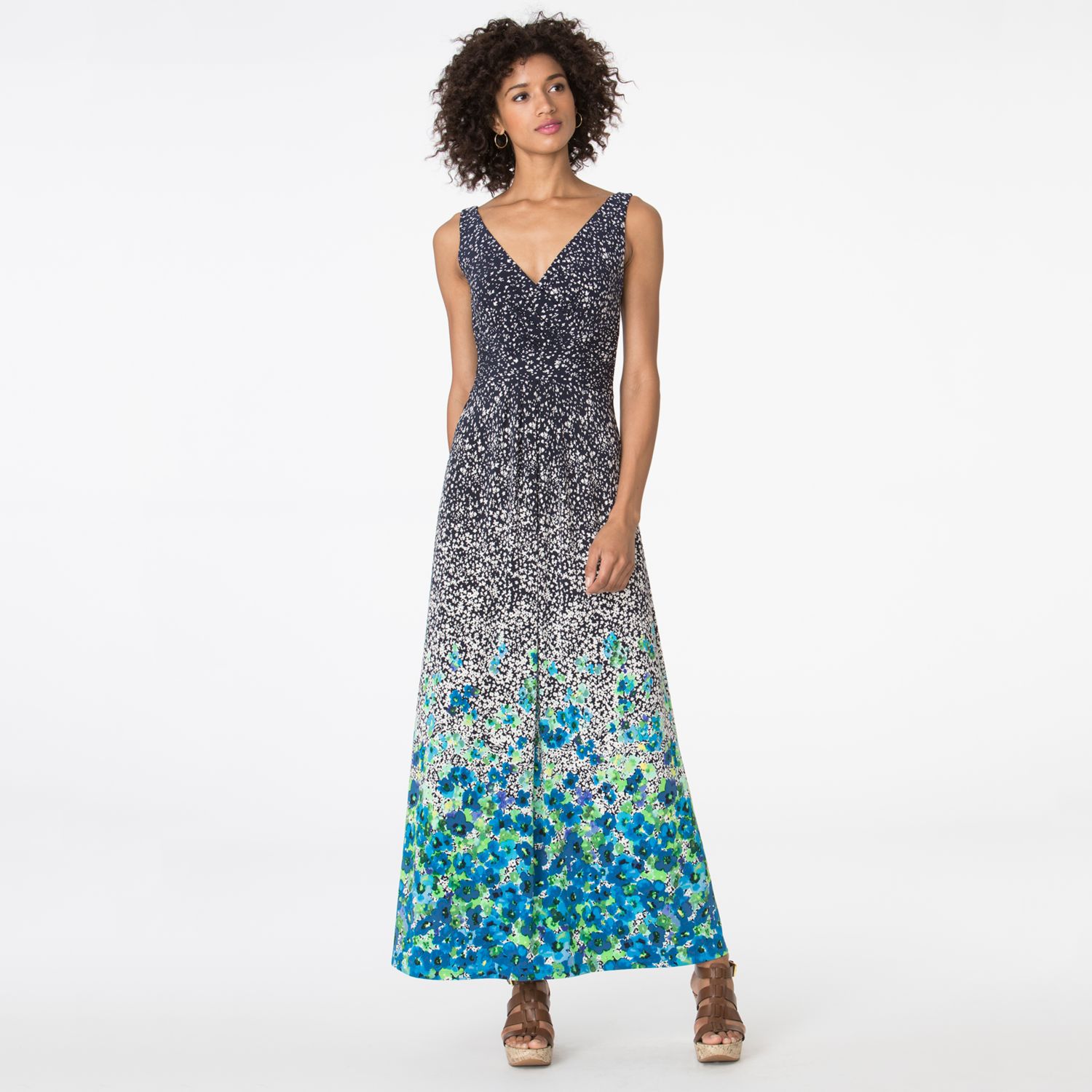 chaps floral maxi dress