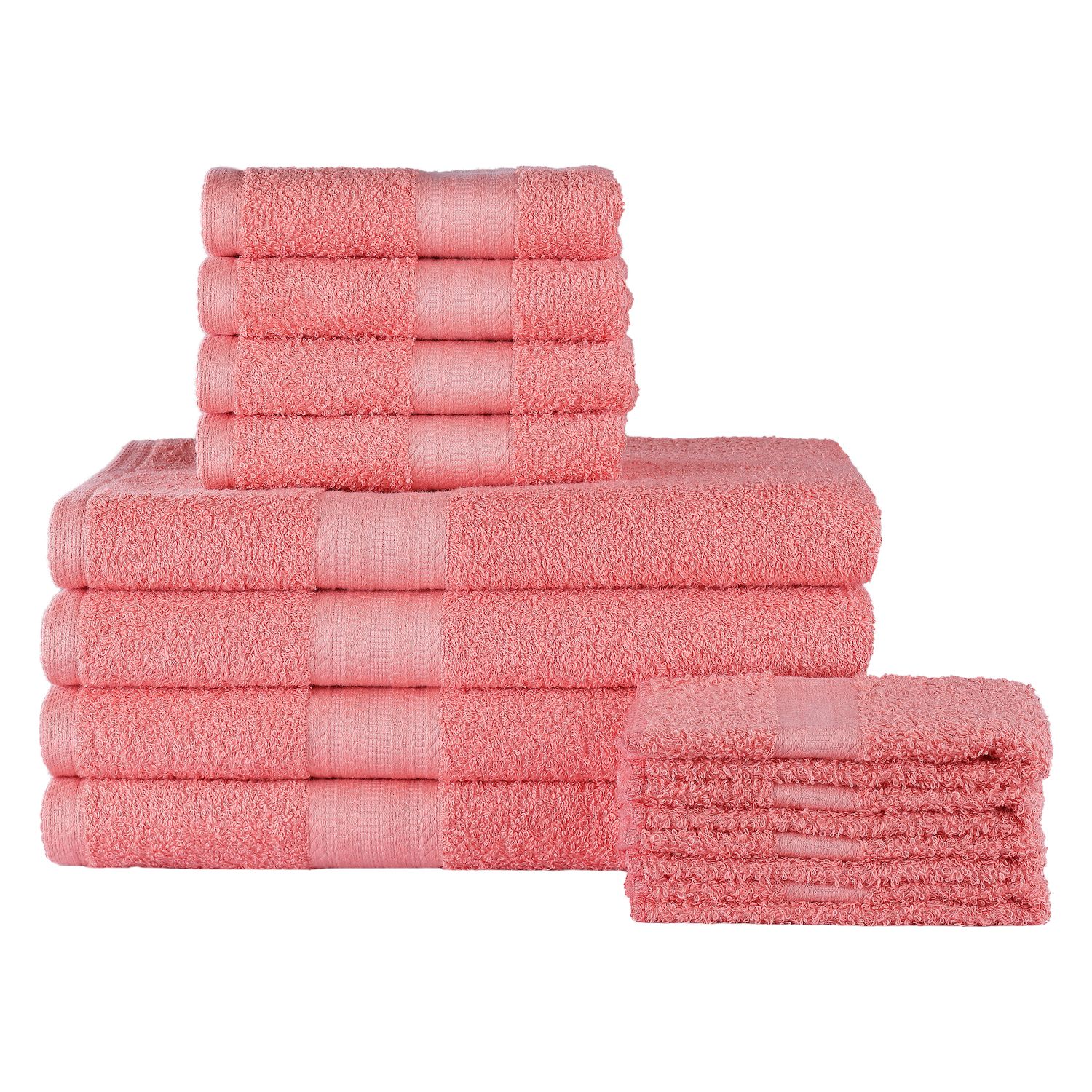 salmon colored towels