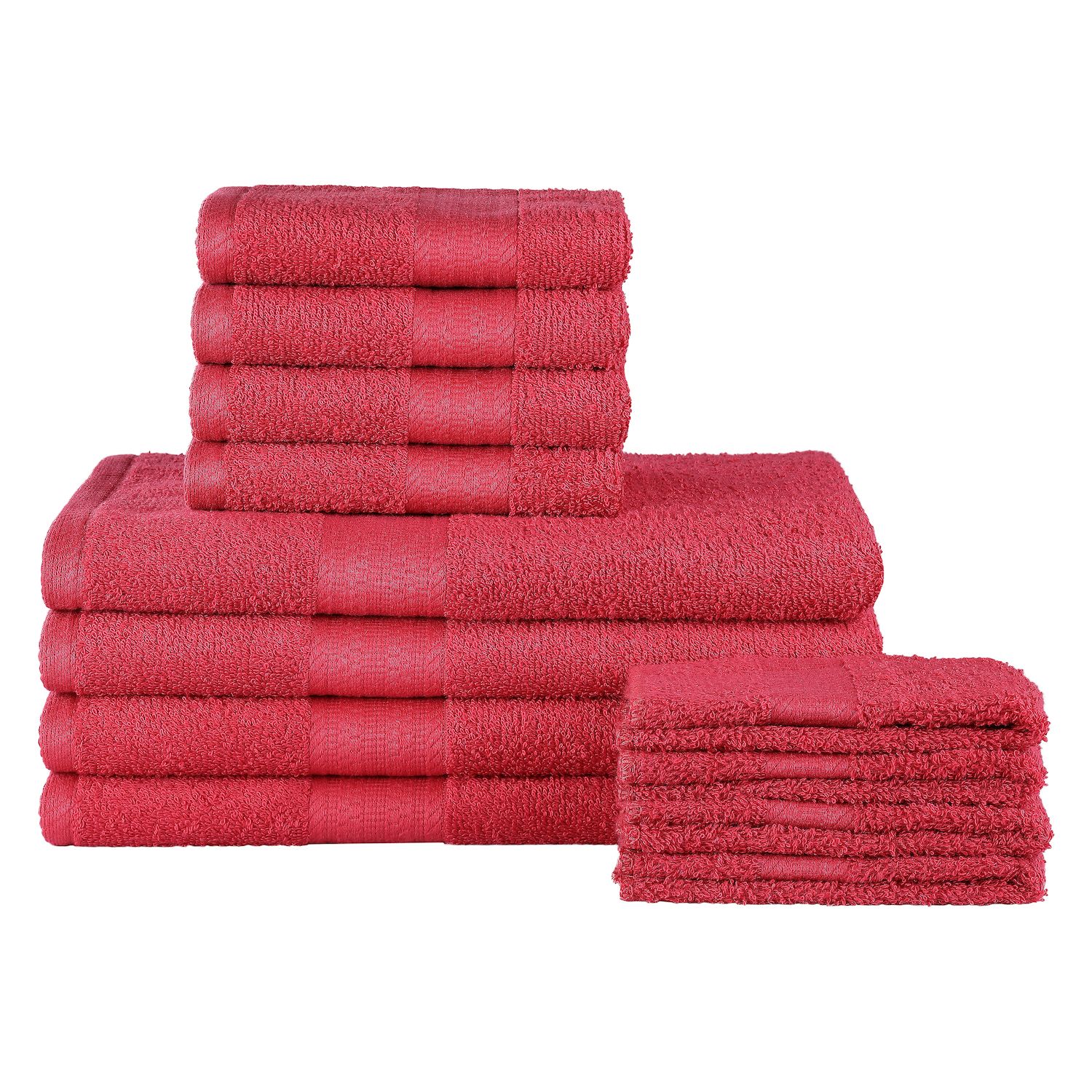 red bathroom towels