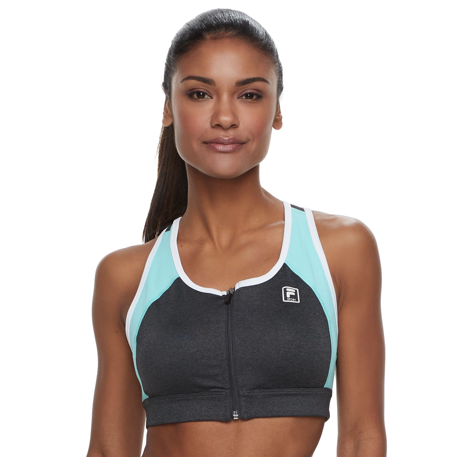 fila zip front sports bra