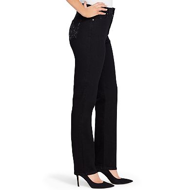 Women's Gloria Vanderbilt Amanda Embellished High-Waisted Tapered Jeans