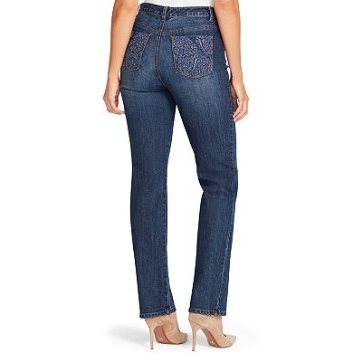 Women's Gloria Vanderbilt Amanda Embellished High-Waisted Tapered Jeans