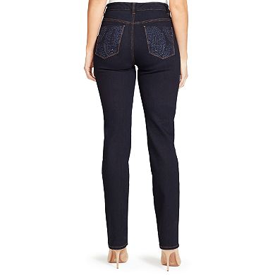 Women's Gloria Vanderbilt Amanda Embellished High-Waisted Tapered Jeans
