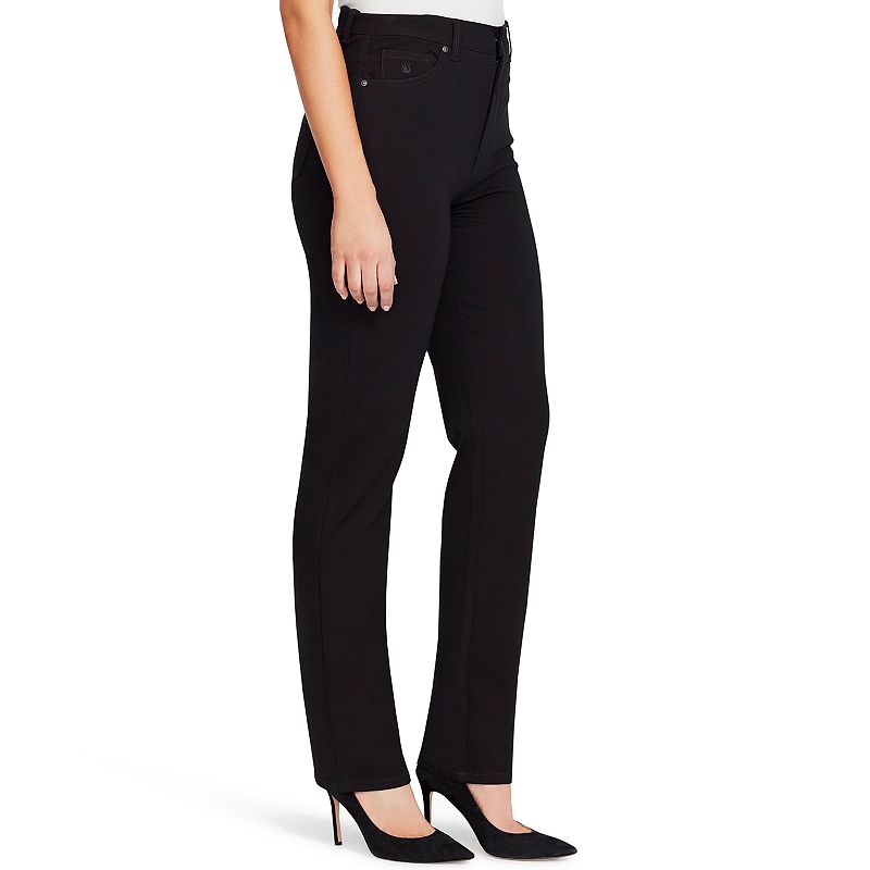 Women's Gloria Vanderbilt Amanda Slimming High-Waisted Ponte Pants, Size: 6 Short, Black