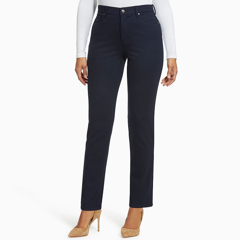 Women's Gloria Vanderbilt Amanda Slimming High-Waisted Ponte Pants, Size: 14 Short, Blue