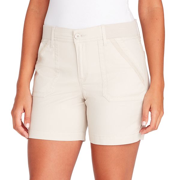 Women's Gloria Vanderbilt Twill Ribbed Waist Utility Shorts