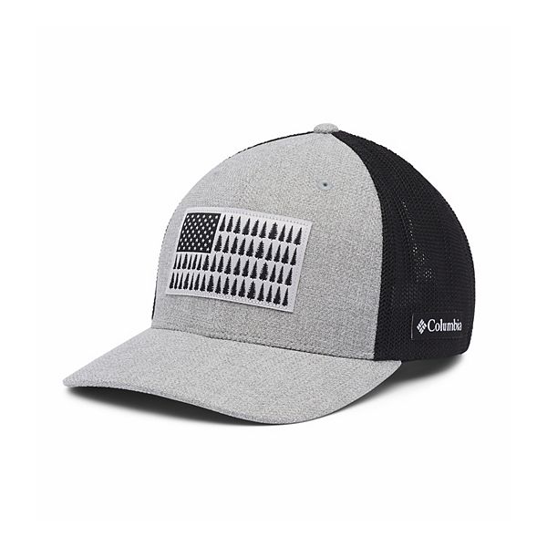 Men's Columbia FlexFit Mesh Tree Flag Fitted Cap - Columbia Grey Heather (S/M)