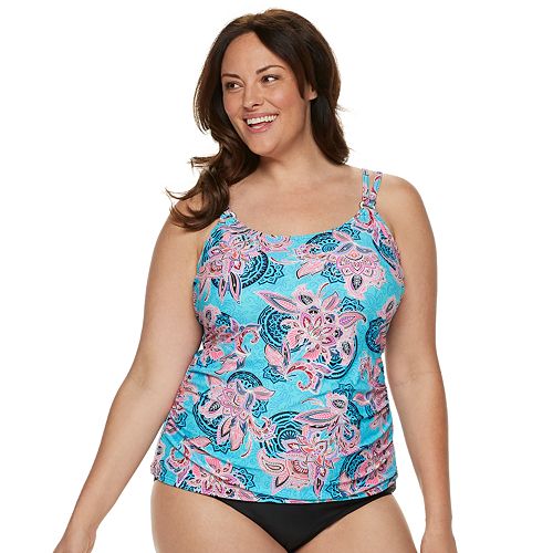 Plus Size Croft & Barrow® Ruched Tankini Top