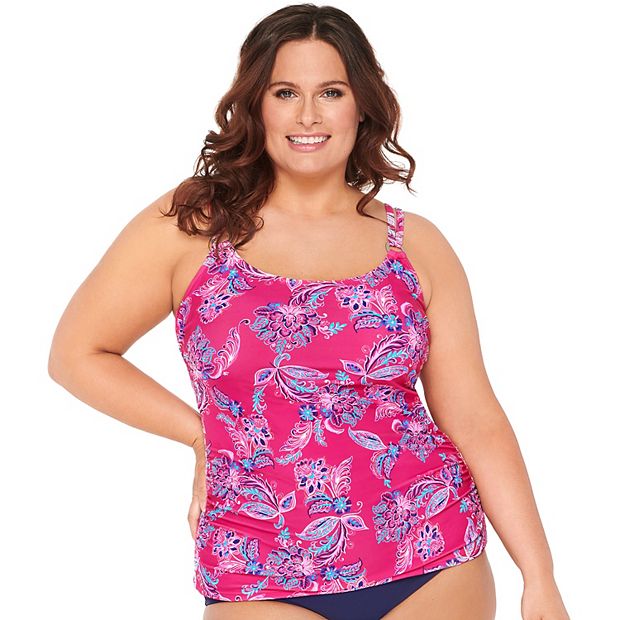 Plus Size Croft Barrow Ruched Tankini Top