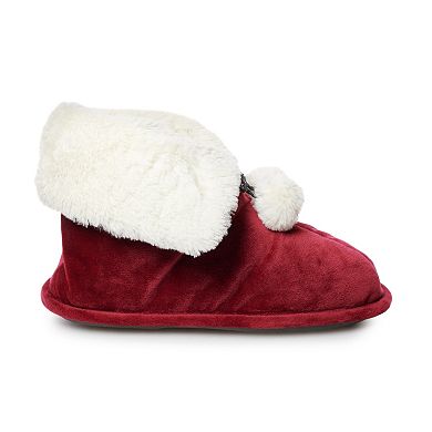 Women's Cuddl Duds Velour Snuggle Up Bootie Slippers