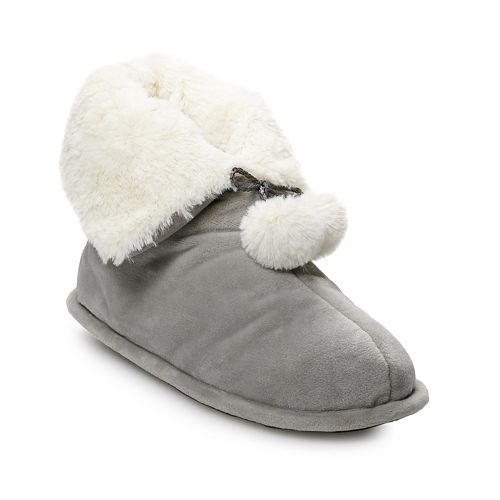 Women's Cuddl Duds Velour Snuggle Up Bootie Slippers