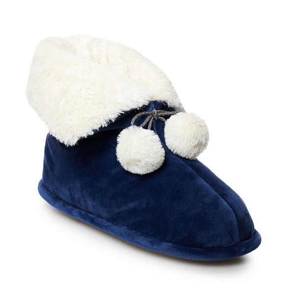 Women's Cuddl Duds Velour Snuggle Up Bootie Slippers