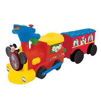 Disney's Mickey Mouse 2-in-1 Ride-on Choo Choo Train with Caboose & Tracks by Kiddieland