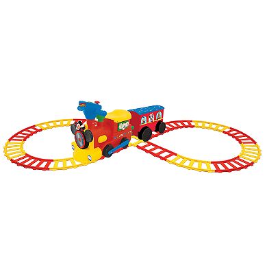 Disney's Mickey Mouse 2-in-1 Ride-on Choo Choo Train with Caboose & Tracks by Kiddieland 