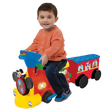 Disney's Mickey Mouse 2-in-1 Ride-on Choo Choo Train with Caboose & Tracks by Kiddieland