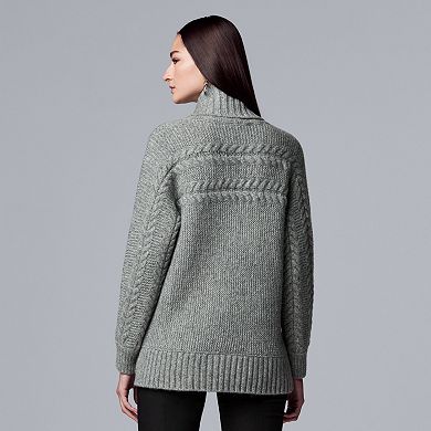Women's Simply Vera Vera Wang Braided Cable-Knit Cowlneck Sweater