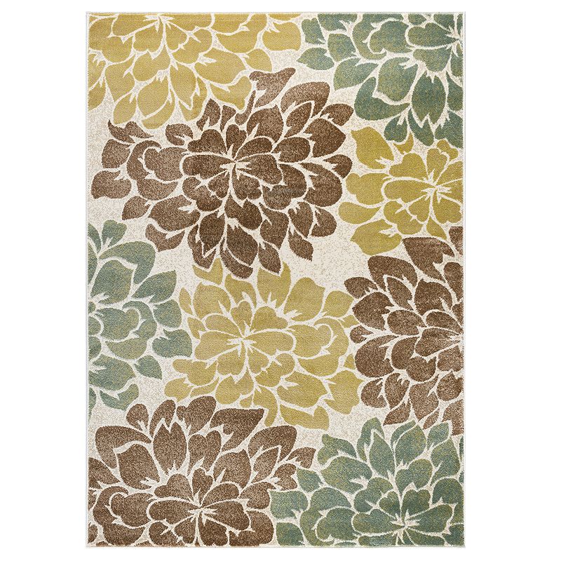KHL Rugs Molly Transitional Floral Rug, Beige, 8Ft Rnd