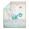 Baby The Peanut Shell Llama & Cactus Reversible Quilt, Fitted Crib Sheet & Dust Ruffle Bedding Set