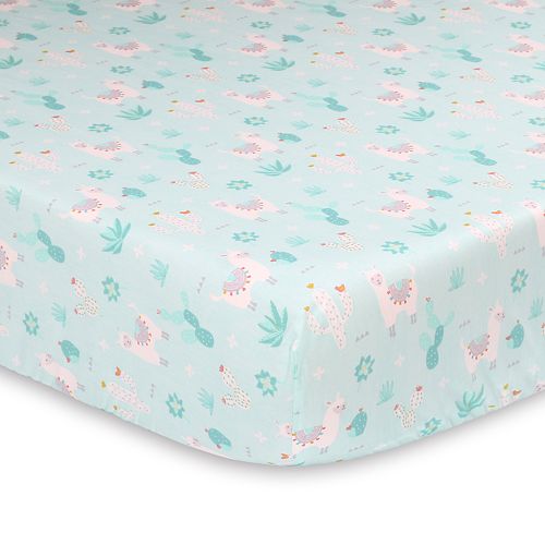 Baby The Peanut Shell Llama Cactus Fitted Crib Sheet