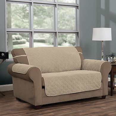 Jeffrey Home Ripple Plush Secure Fit Loveseat Furniture Cover Slipcover
