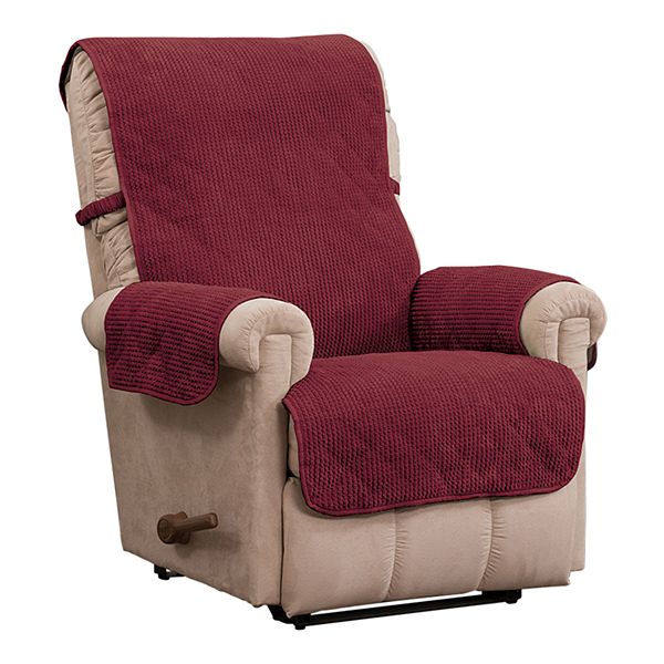 Jeffrey Home Ripple Plush Secure Fit Recliner Furniture Cover Slipcover