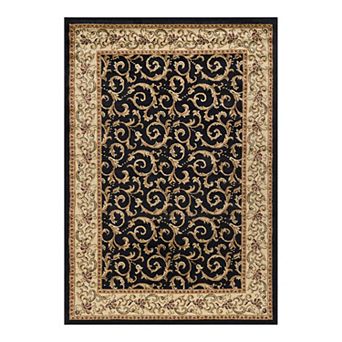 KHL Rugs Westminster Transitional Oriental Black Rectangle Area Rug, 9' x 12.6'