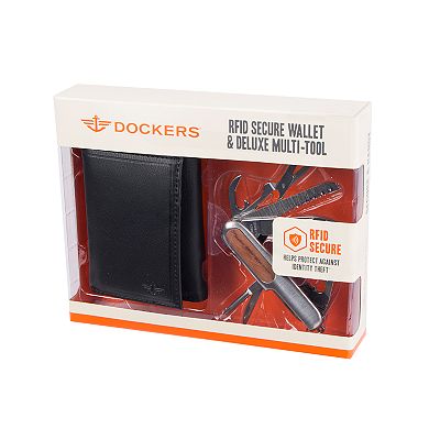 Men's Dockers RFID-Blocking Passcase Wallet & Deluxe Multi Tool