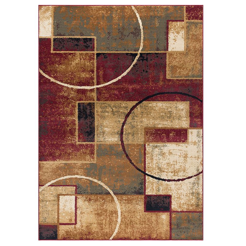 KHL Rugs Andrew Contemporary Abstract Rug, Multi, 5Ft Rnd