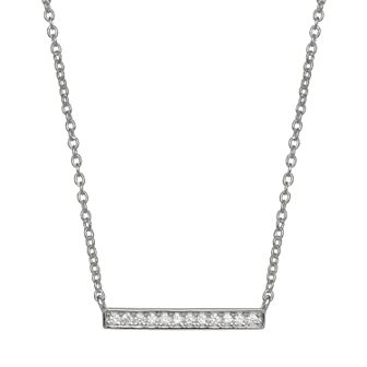 PRIMROSE Sterling Silver Cubic Zirconia Bar Necklace