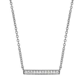 PRIMROSE Sterling Silver Cubic Zirconia Bar Necklace